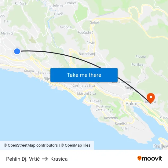 Pehlin Dj. Vrtić to Krasica map