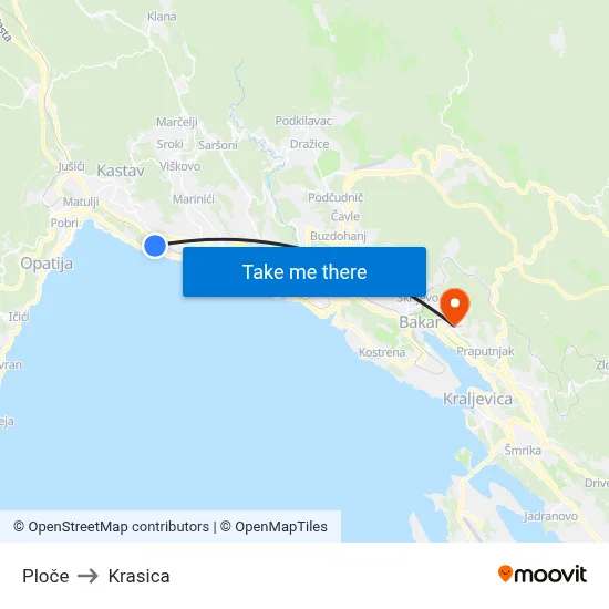 Ploče to Krasica map