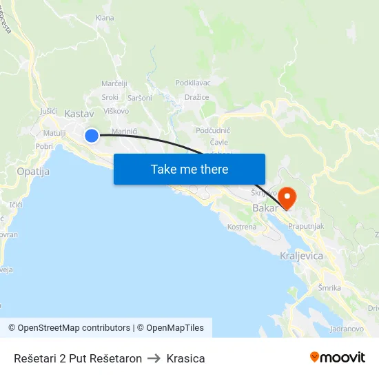 Rešetari 2 Put Rešetaron to Krasica map