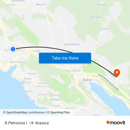 R.Petrovića I to Krasica map