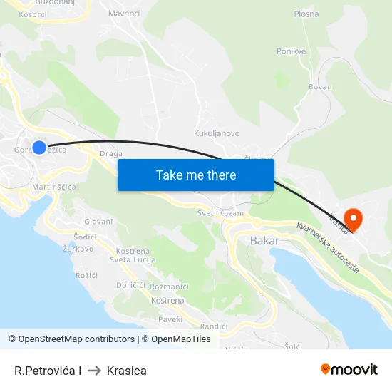 R.Petrovića I to Krasica map