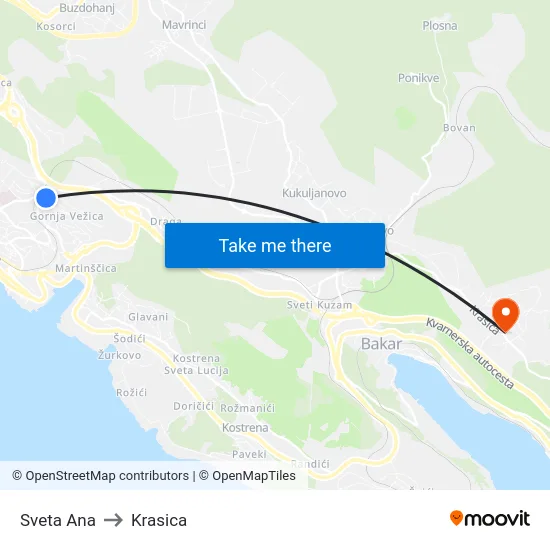 Sveta Ana to Krasica map