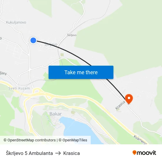 Škrljevo 5 Ambulanta to Krasica map