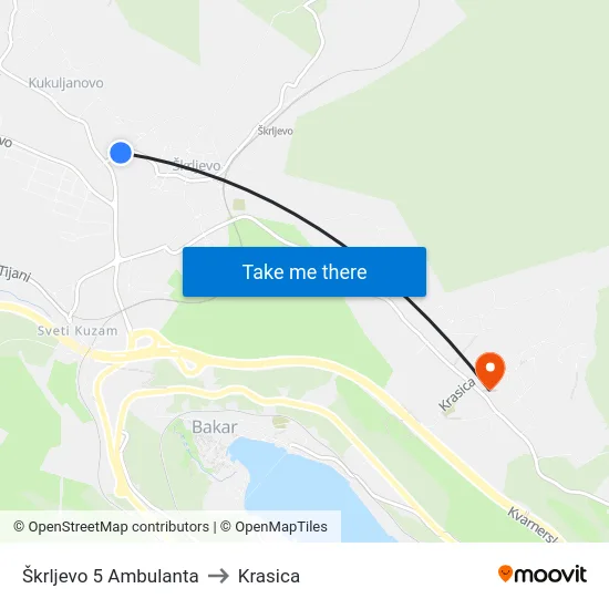 Škrljevo 5 Ambulanta to Krasica map