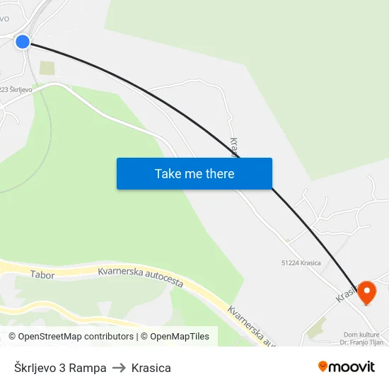 Škrljevo 3 Rampa to Krasica map