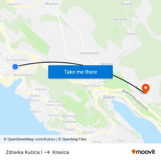 Zdravka Kučića I to Krasica map