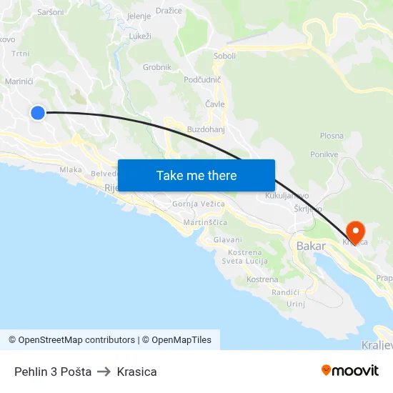 Pehlin 3 Pošta to Krasica map