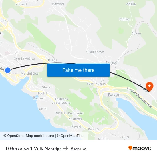 D.Gervaisa 1 Vulk.Naselje to Krasica map