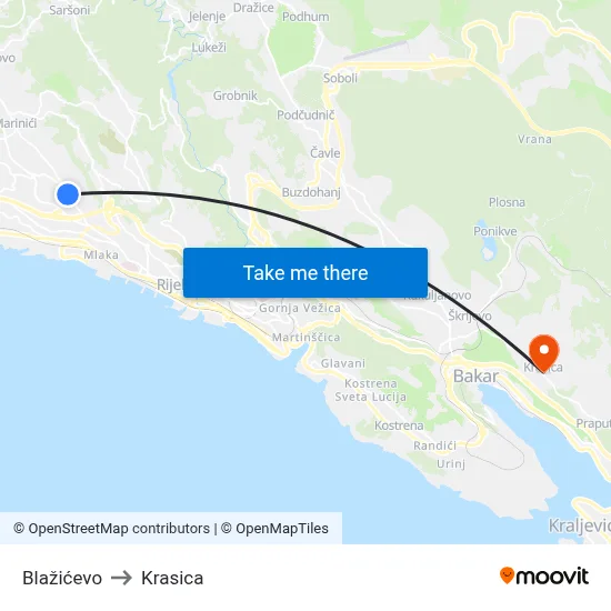 Blažićevo to Krasica map