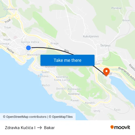 Zdravka Kučića I to Bakar map