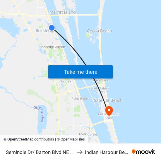 Seminole Dr/ Barton Blvd NE Side to Indian Harbour Beach map