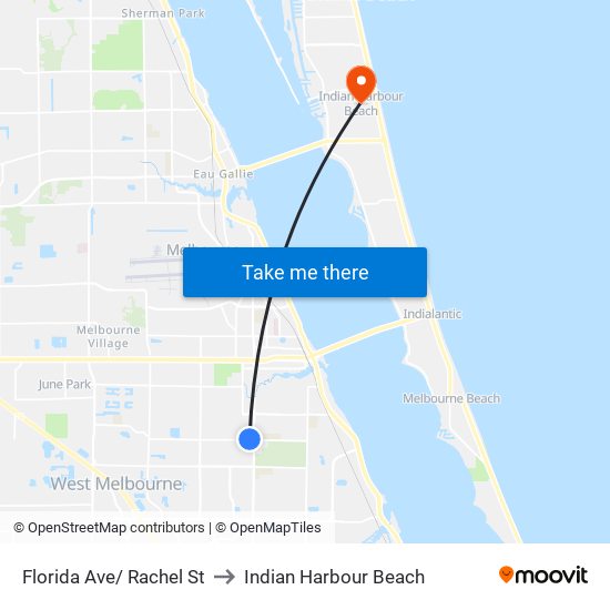 Florida Ave/ Rachel St to Indian Harbour Beach map