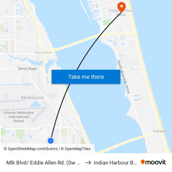 Mlk Blvd/ Eddie Allen Rd. (Sw Corner) to Indian Harbour Beach map