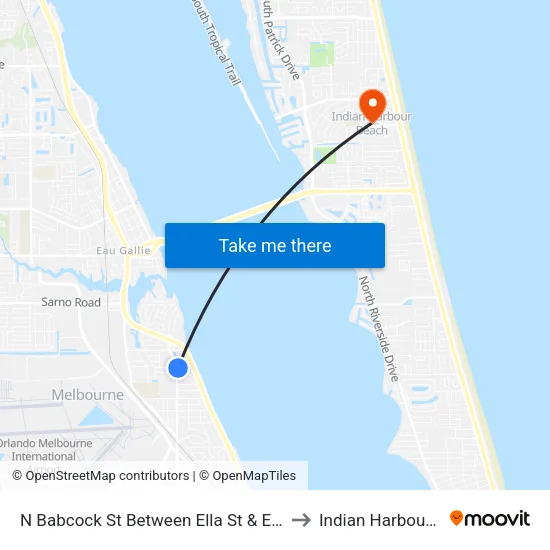 N Babcock St Between Ella St & Elton St E Side to Indian Harbour Beach map