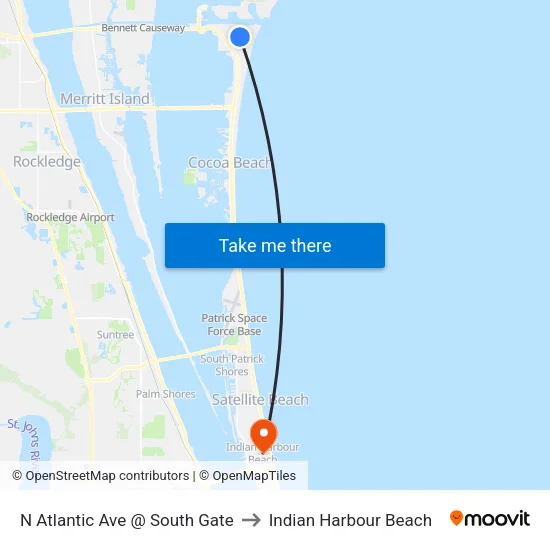 N Atlantic Ave @ South Gate to Indian Harbour Beach map