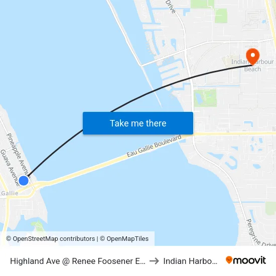 Highland Ave @ Renee Foosener Education Center to Indian Harbour Beach map