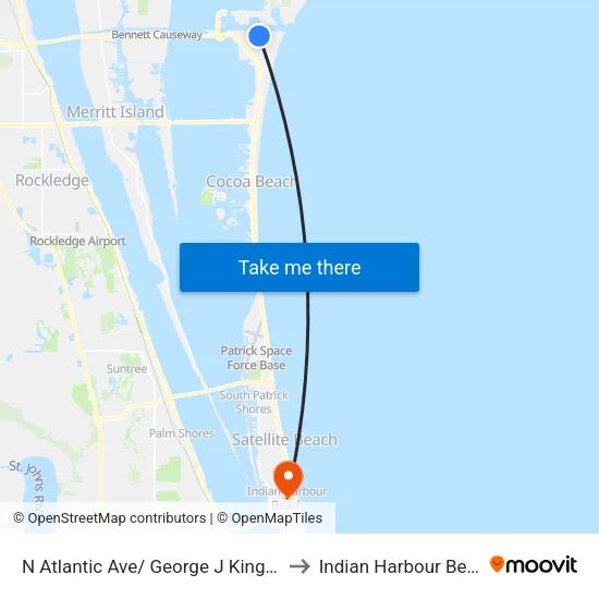 N Atlantic Ave/ George J King Blvd to Indian Harbour Beach map