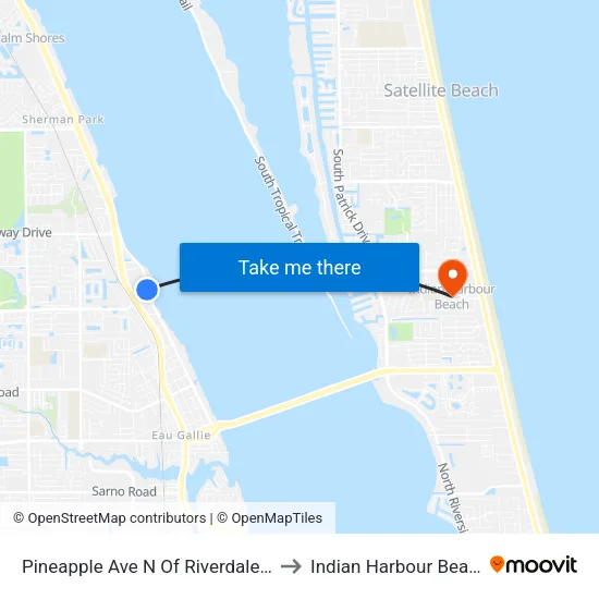 Pineapple Ave N Of Riverdale Dr to Indian Harbour Beach map