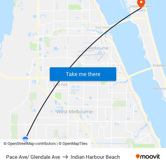 Pace Ave/ Glendale Ave to Indian Harbour Beach map