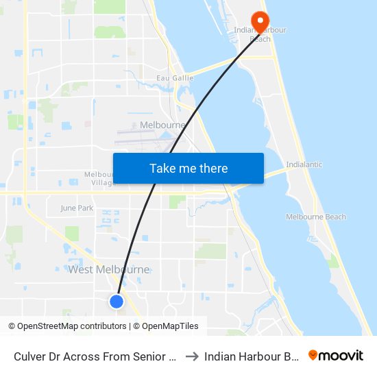 Culver Dr Across From Senior Center to Indian Harbour Beach map