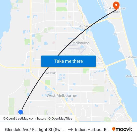 Glendale Ave/ Fairlight St (Sw Corner) to Indian Harbour Beach map