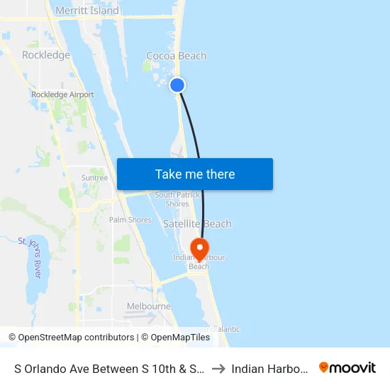S Orlando Ave Between S 10th & S 11th St (W Side) to Indian Harbour Beach map