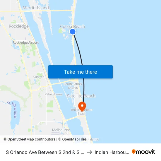 S Orlando Ave Between S 2nd & S 3rd St (W Side) to Indian Harbour Beach map