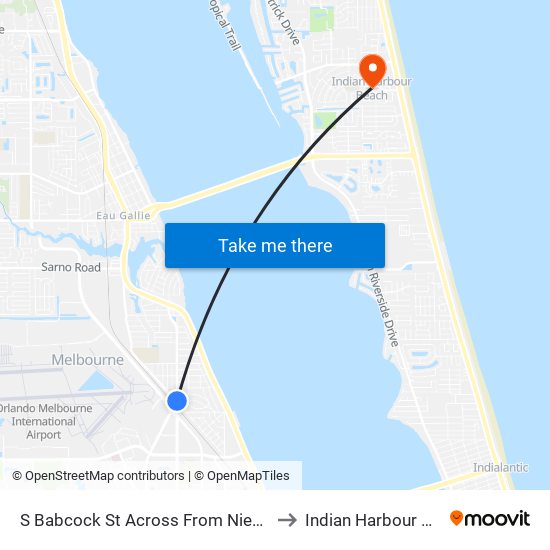S Babcock St Across From Nieman Ave to Indian Harbour Beach map