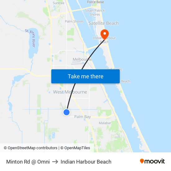 Minton Rd @ Omni to Indian Harbour Beach map