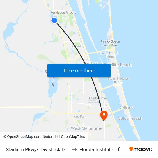 Stadium Pkwy/ Tavistock Dr (Nw Corner) to Florida Institute Of Technology map