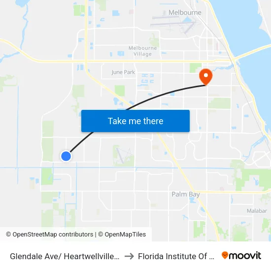 Glendale Ave/ Heartwellville St (Se Corner) to Florida Institute Of Technology map