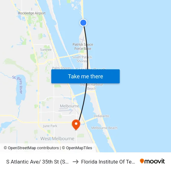 S Atlantic Ave/ 35th St (Sw Corner) to Florida Institute Of Technology map