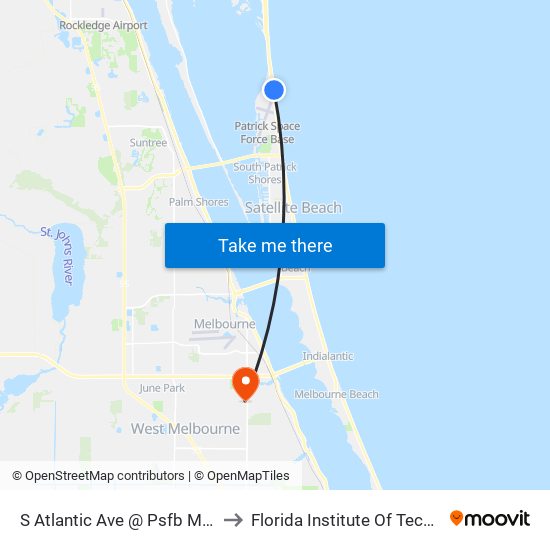 S Atlantic Ave @ Psfb Maingate to Florida Institute Of Technology map