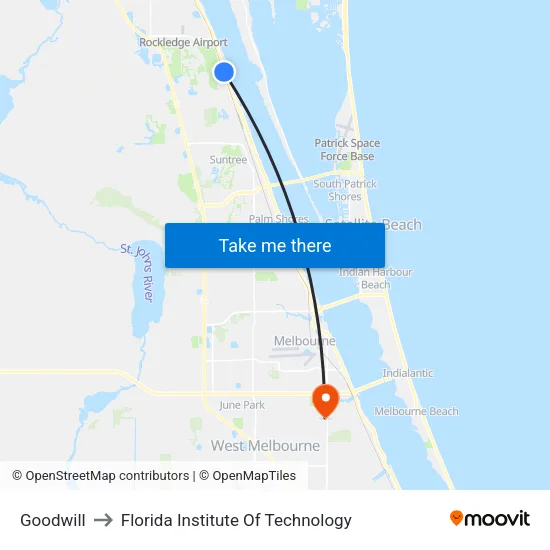 Goodwill to Florida Institute Of Technology map
