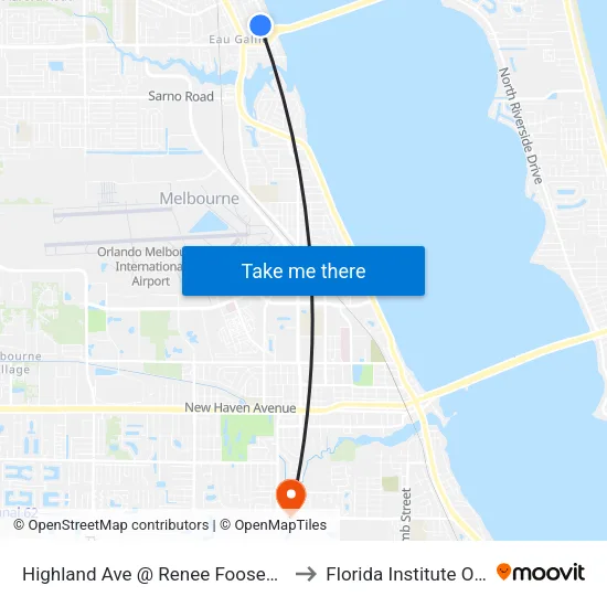 Highland Ave @ Renee Foosener Education Center to Florida Institute Of Technology map