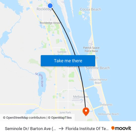 Seminole Dr/ Barton Ave (Se Corner) to Florida Institute Of Technology map