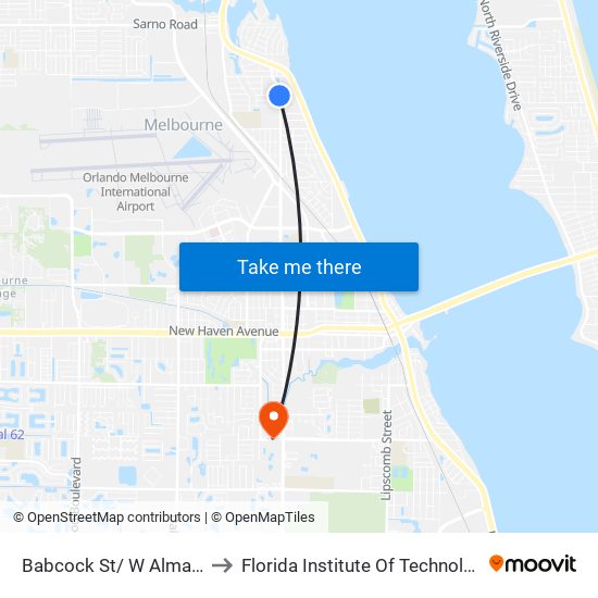 Babcock St/ W Alma Dr to Florida Institute Of Technology map