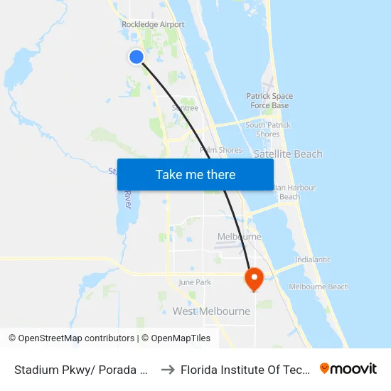 Stadium Pkwy/ Porada Dr E Side to Florida Institute Of Technology map