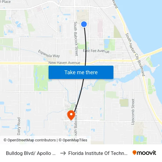 Bulldog Blvd/ Apollo Blvd. to Florida Institute Of Technology map
