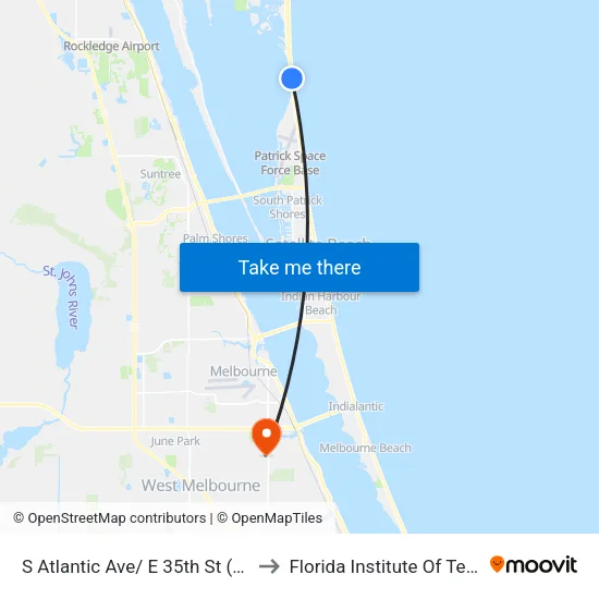 S Atlantic Ave/ E 35th St (Ne Corner) to Florida Institute Of Technology map