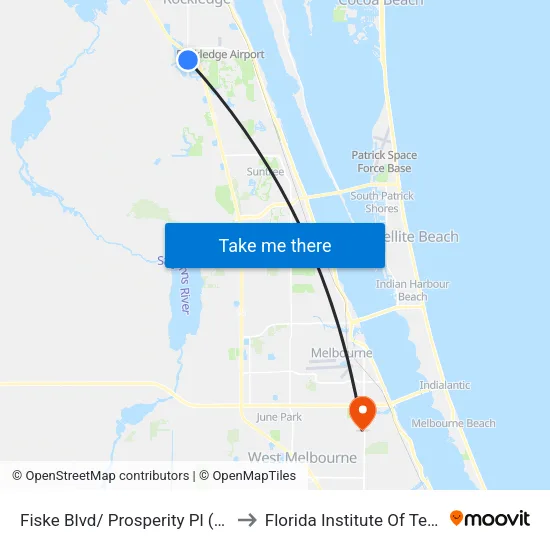 Fiske Blvd/ Prosperity Pl (Se Corner) to Florida Institute Of Technology map