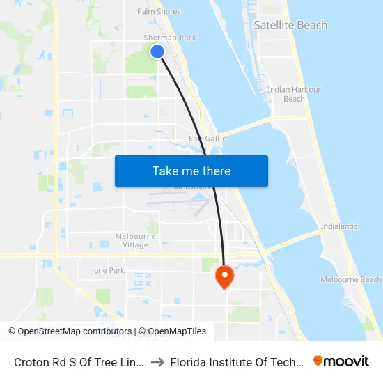 Croton Rd S Of Tree Line Blvd to Florida Institute Of Technology map