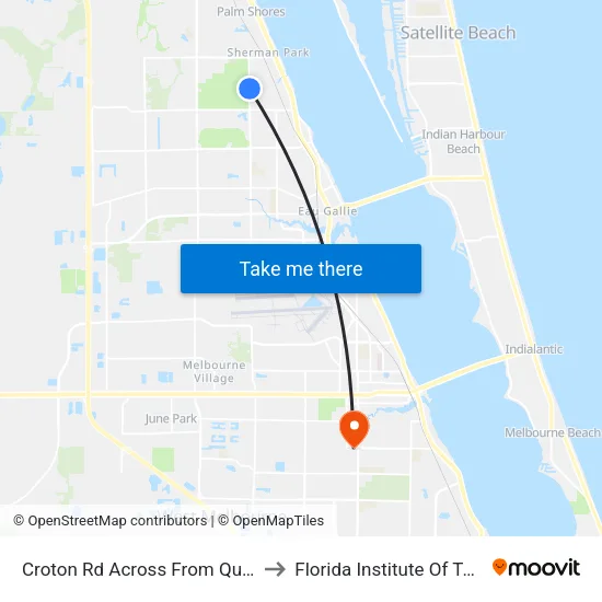 Croton Rd Across From Quail Ridge Dr to Florida Institute Of Technology map
