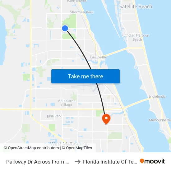 Parkway Dr Across From Park Village to Florida Institute Of Technology map