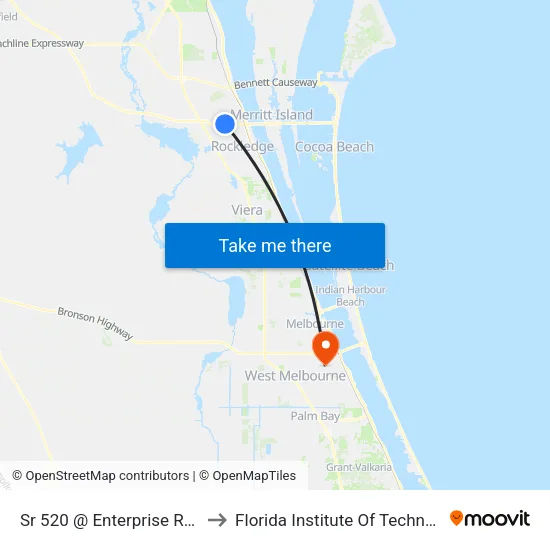 Sr 520 @ Enterprise Rental to Florida Institute Of Technology map