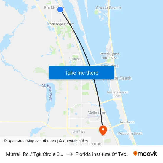 Murrell Rd / Tgk Circle SE Corner to Florida Institute Of Technology map