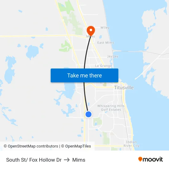 South St/ Fox Hollow Dr to Mims map