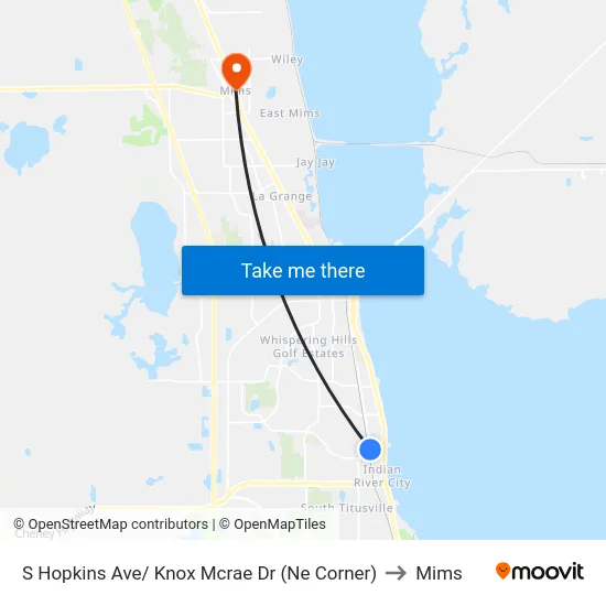 S Hopkins Ave/ Knox Mcrae Dr (Ne Corner) to Mims map