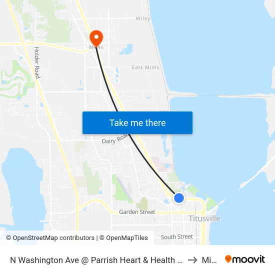 N Washington Ave @ Parrish Heart & Health Village to Mims map