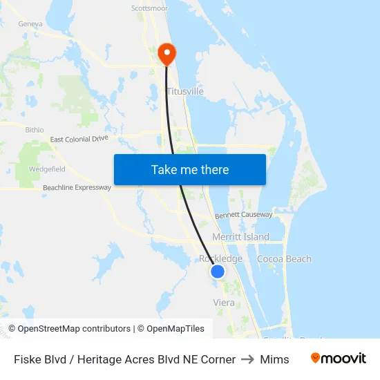 Fiske Blvd / Heritage Acres Blvd NE Corner to Mims map